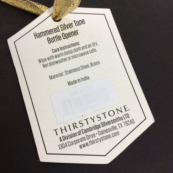 Hammered Silver Stainless Steel Brass Bottle Opener 6.25 Inches by David Tutera - Picture 3 of 3